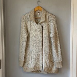 Free People Boho Cardigan Fuzzy Boucle Oversized Sweater Jacket